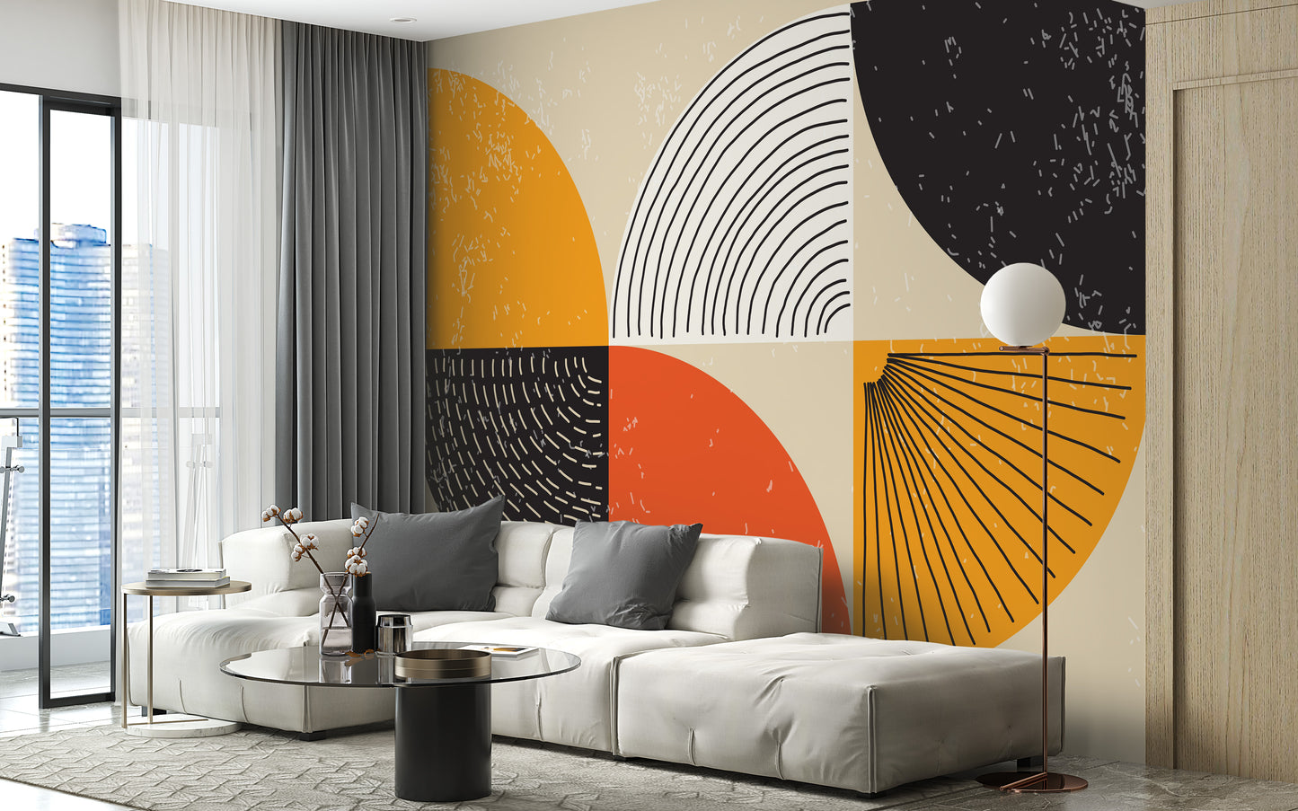 Colorful Geometric Art Deco Wallpaper Wall Mural