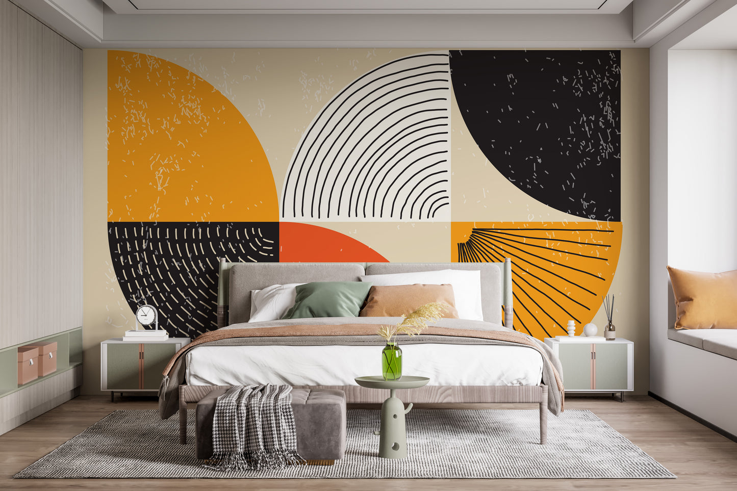 Colorful Geometric Art Deco Wallpaper Wall Mural