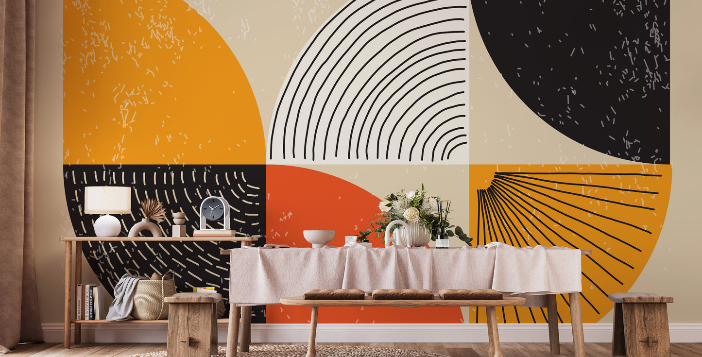 Colorful Geometric Art Deco Wallpaper Wall Mural