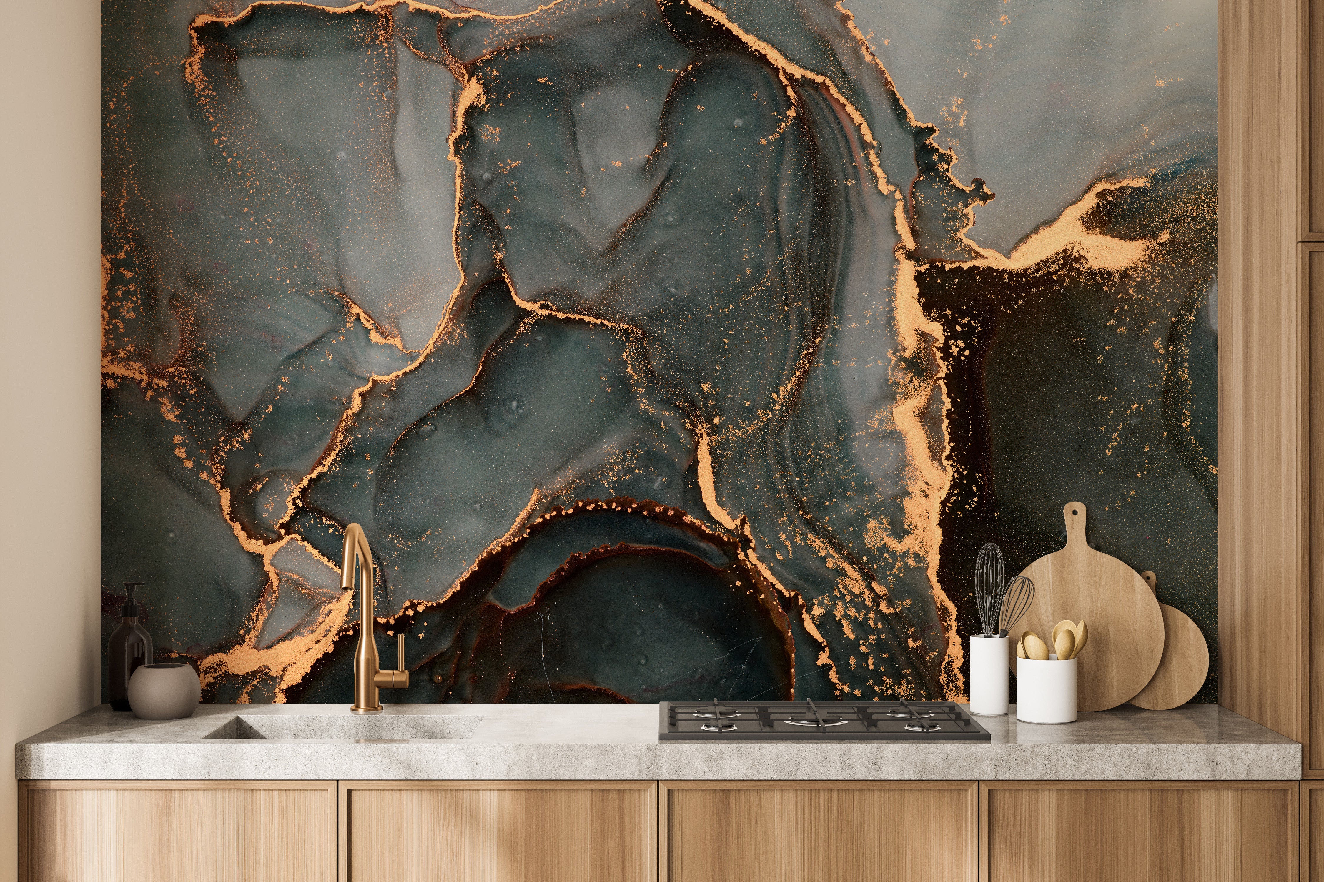 Modern abstract marble wallpaper for bold spaces