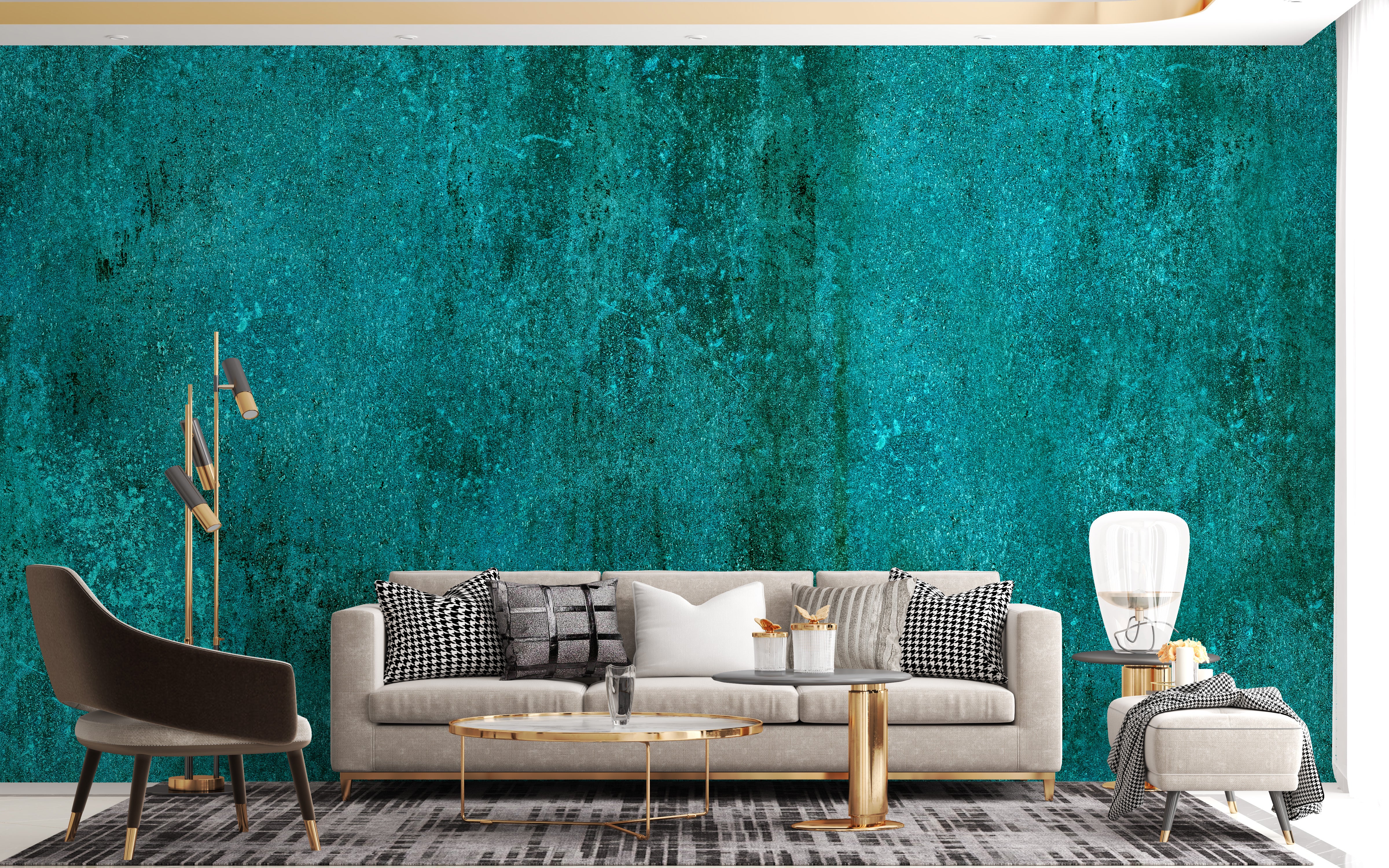 Rustic turquoise concrete texture wallpaper
