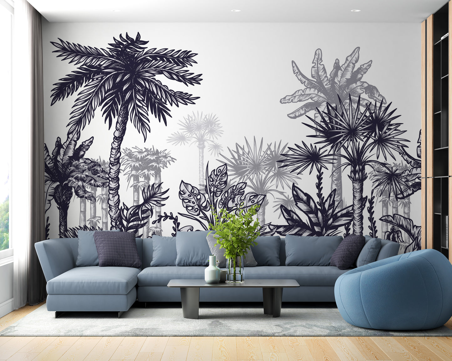 Large Sized Tropical Tree Wallpaper Mural - Giffywalls