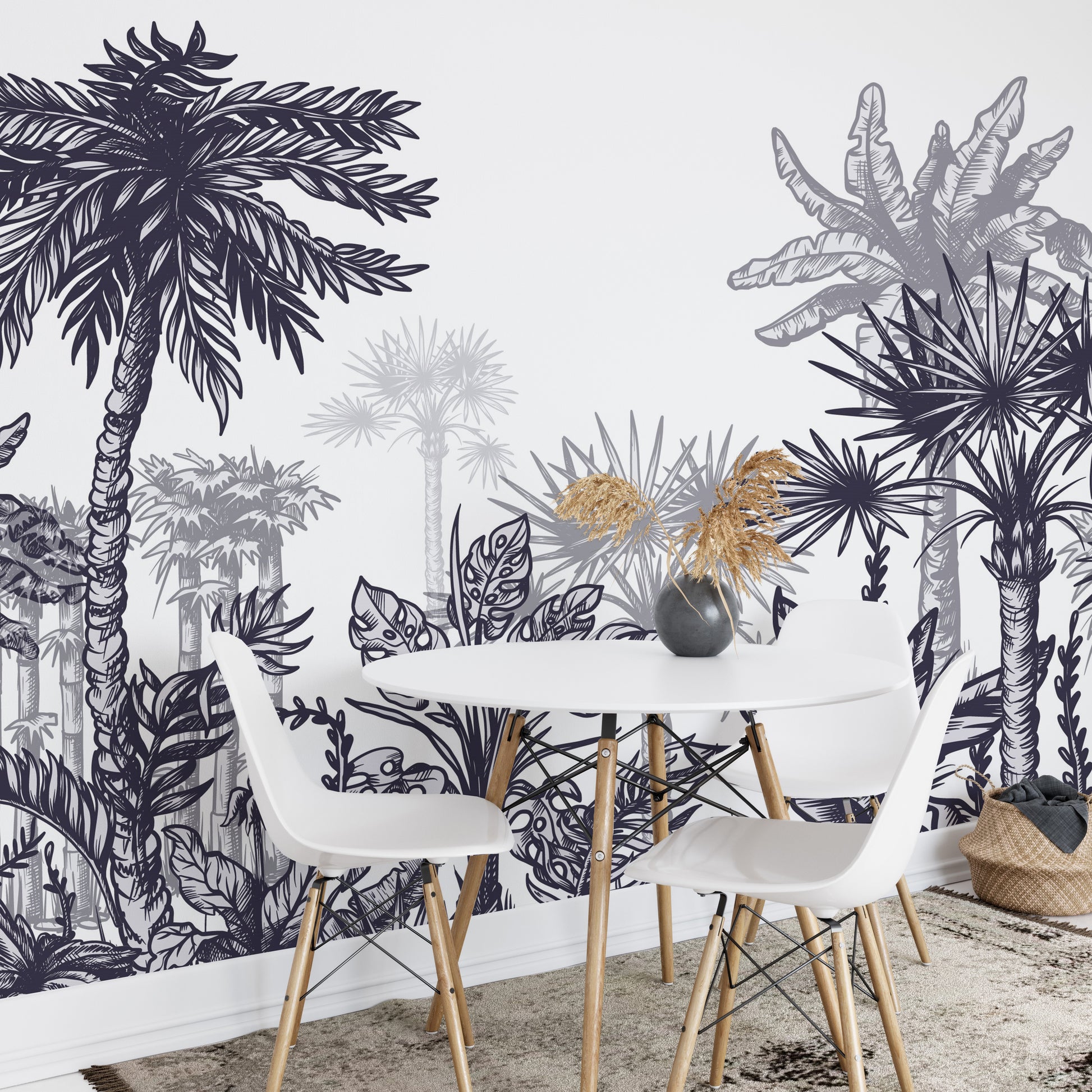 Luxurious tropical tree mural in bold sizes
