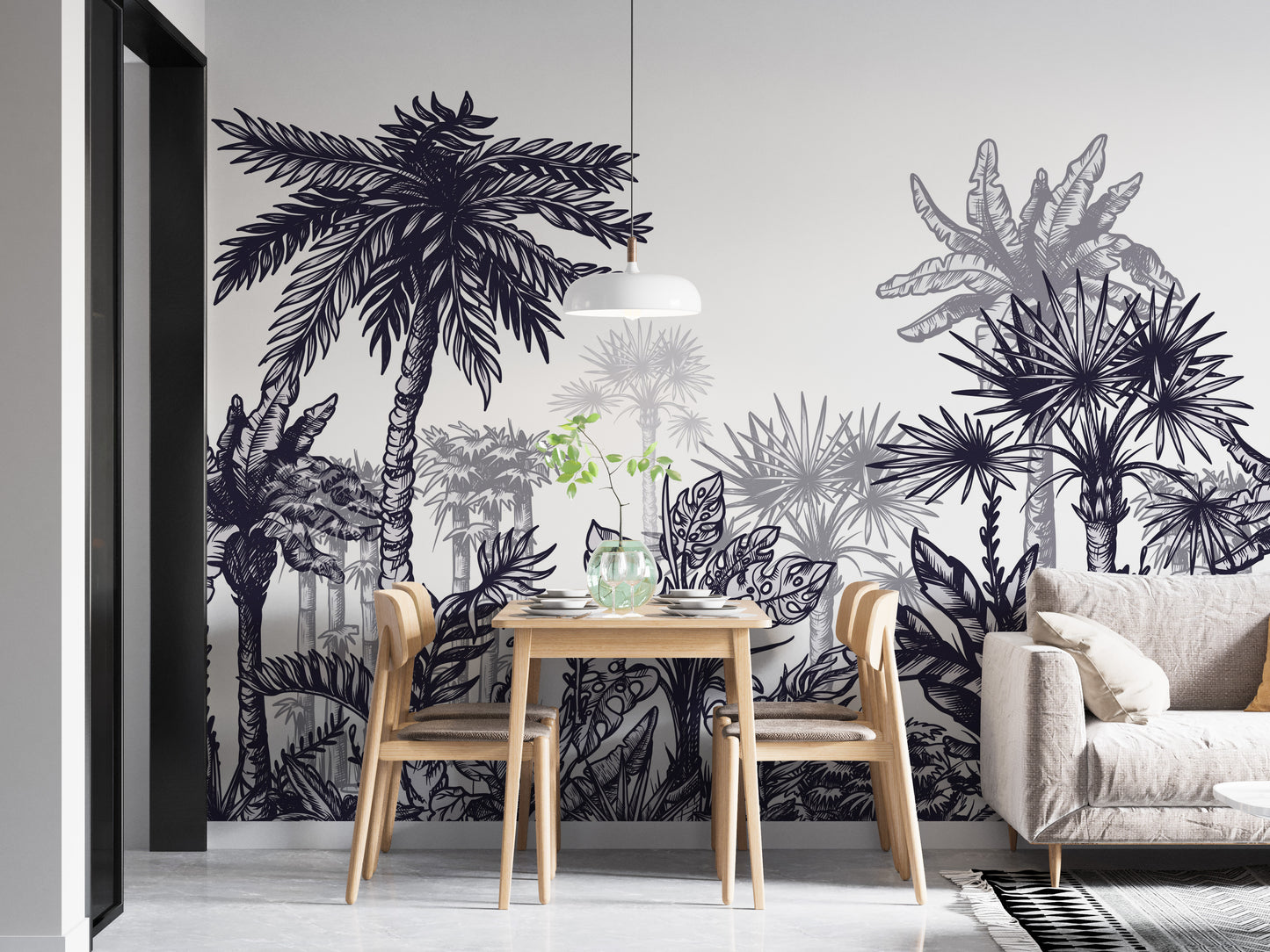 Large Sized Tropical Tree Wallpaper Mural - Giffywalls