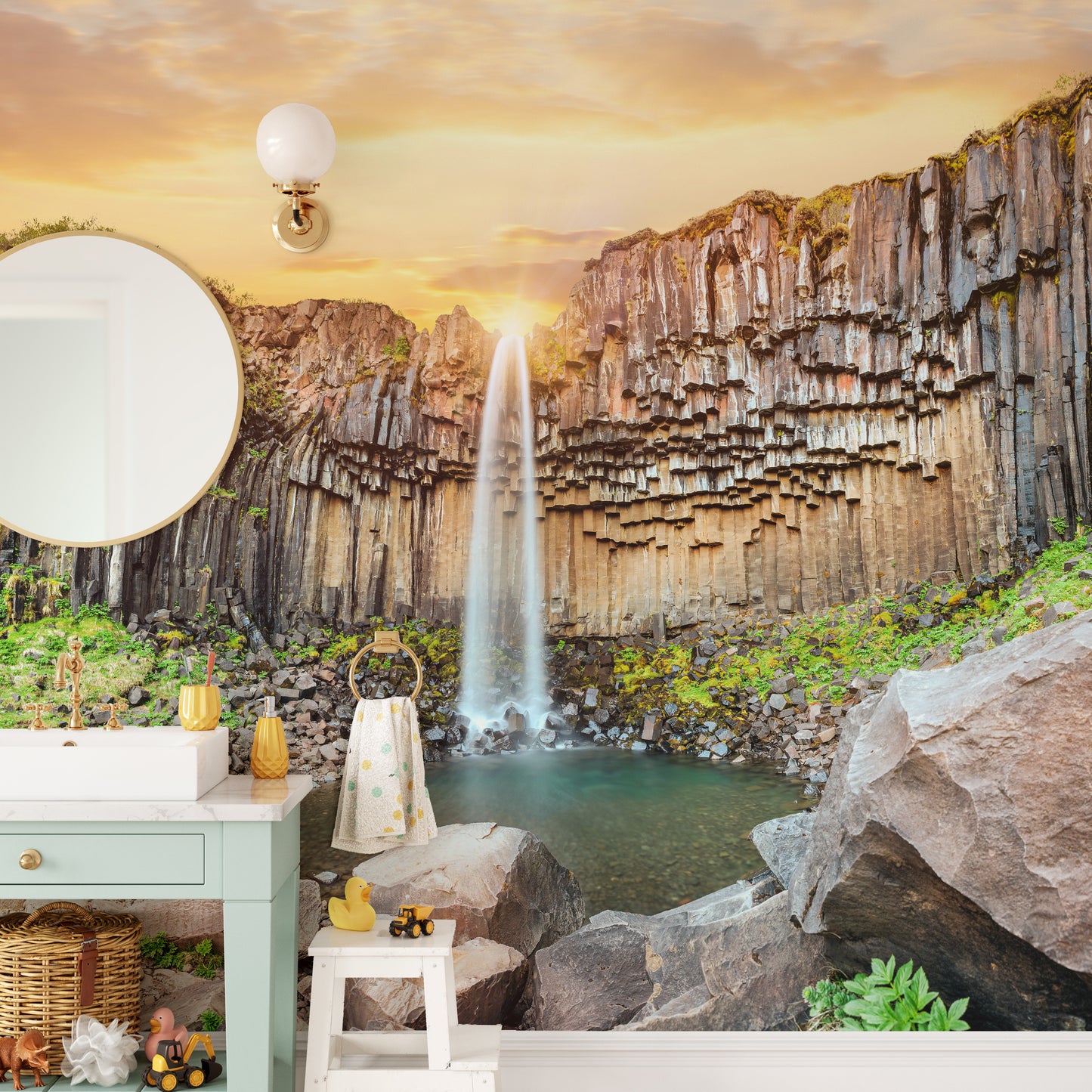 Iceland Waterfall Wallpaper Mural