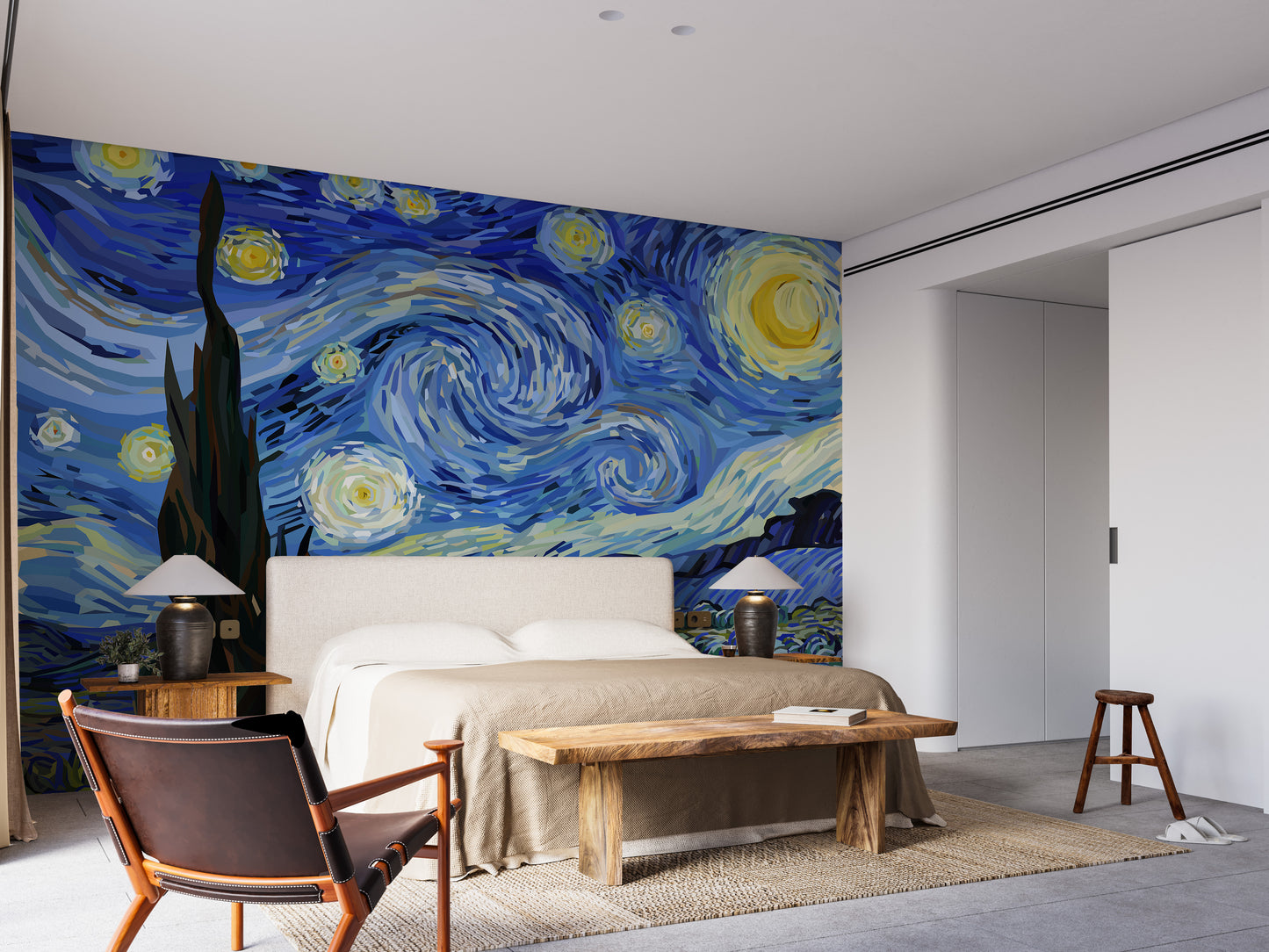 Starry Night Van Gogh Design Wallpaper Mural