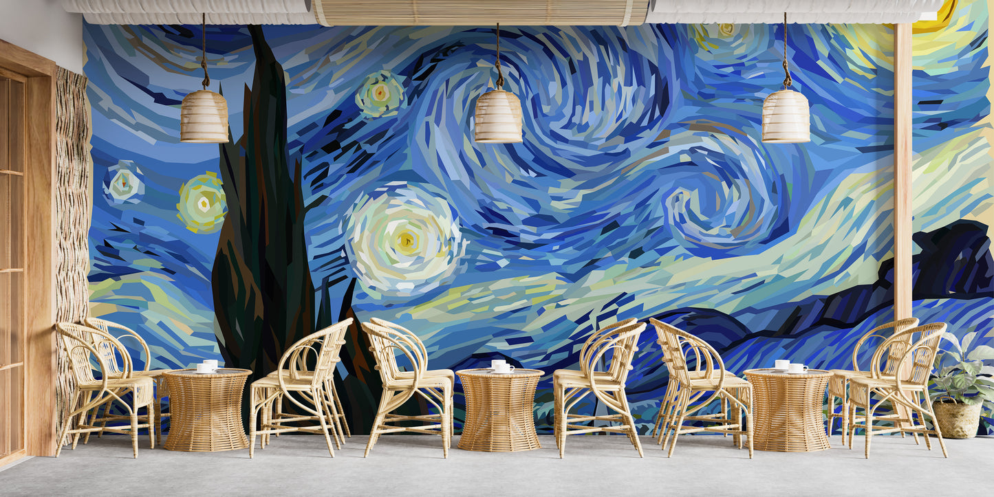 Starry Night Van Gogh Design Wallpaper Mural