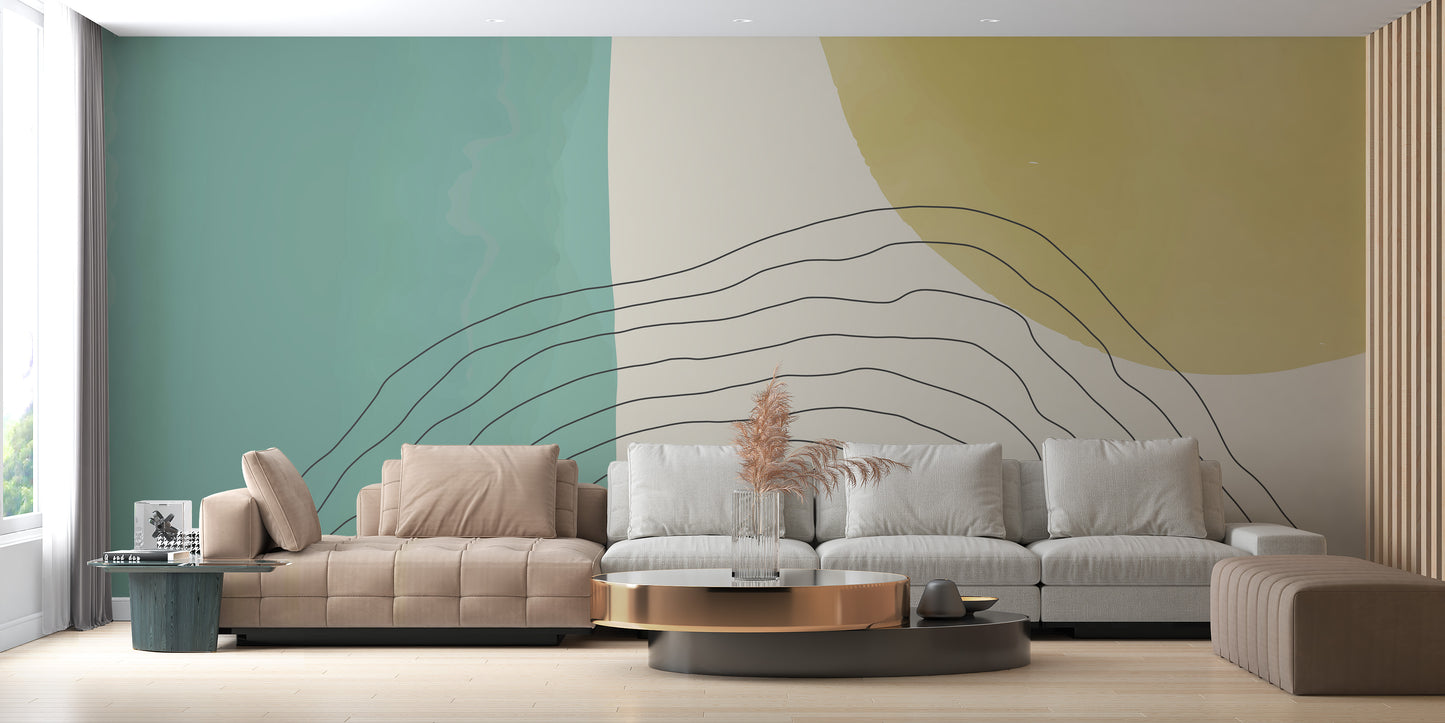 Dual Tone Watercolor Abstract Wallpaper Mural