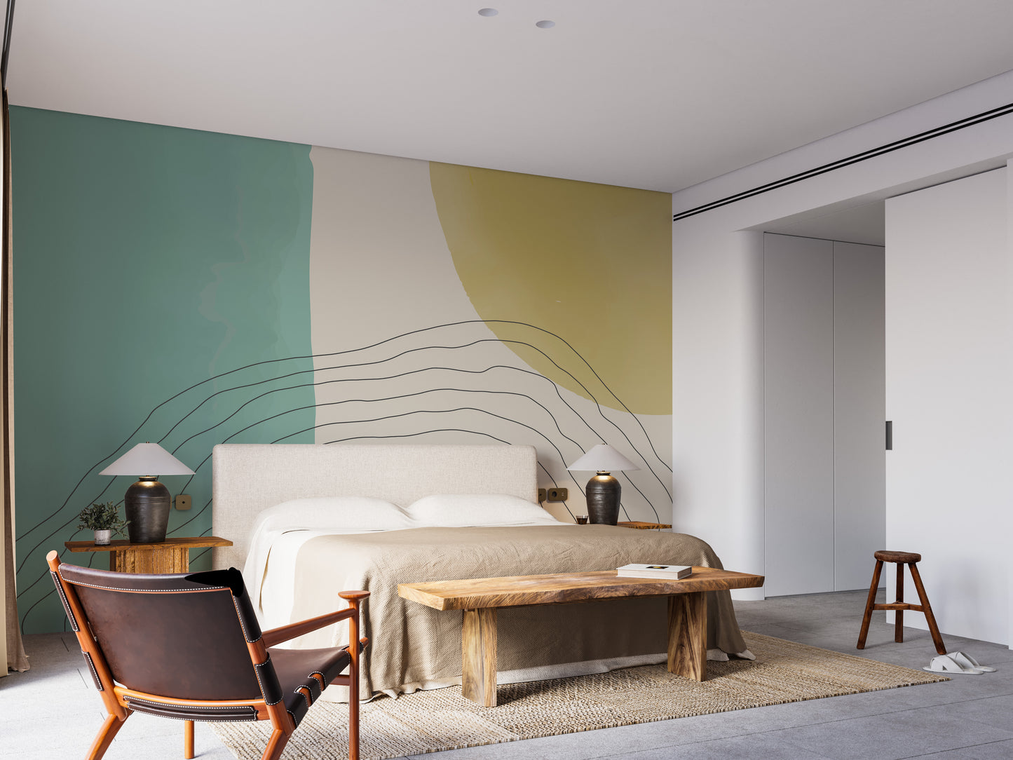 Dual Tone Watercolor Abstract Wallpaper Mural