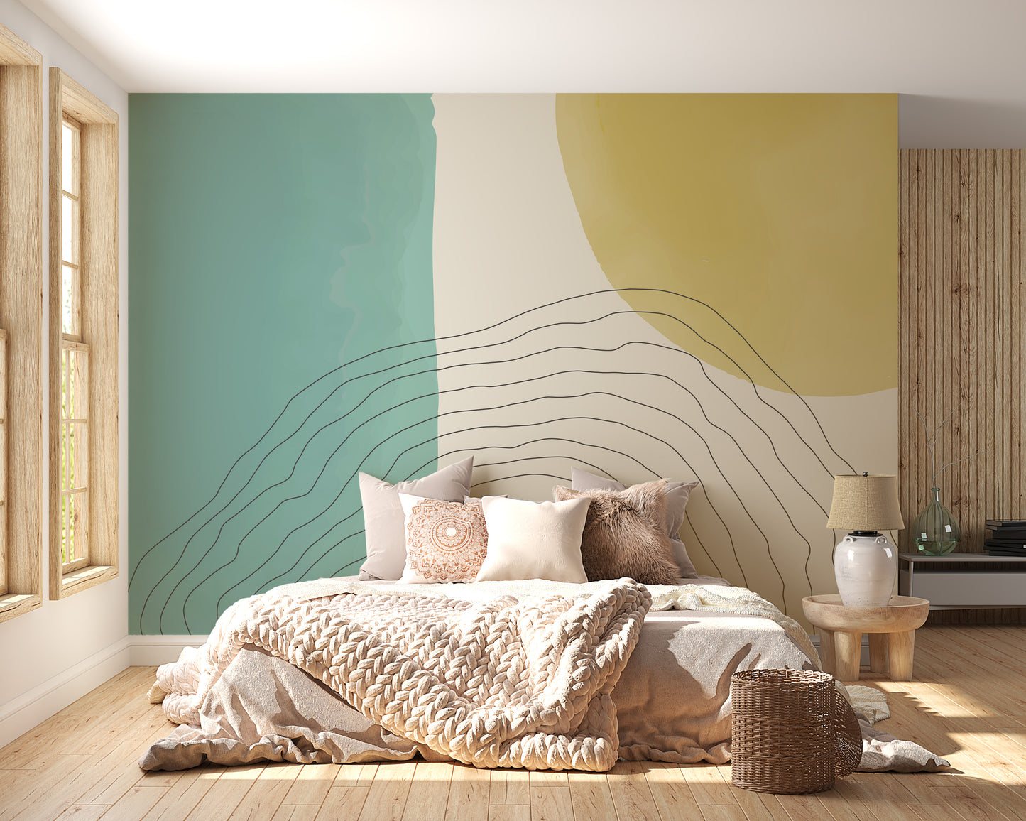 Dual Tone Watercolor Abstract Wallpaper Mural