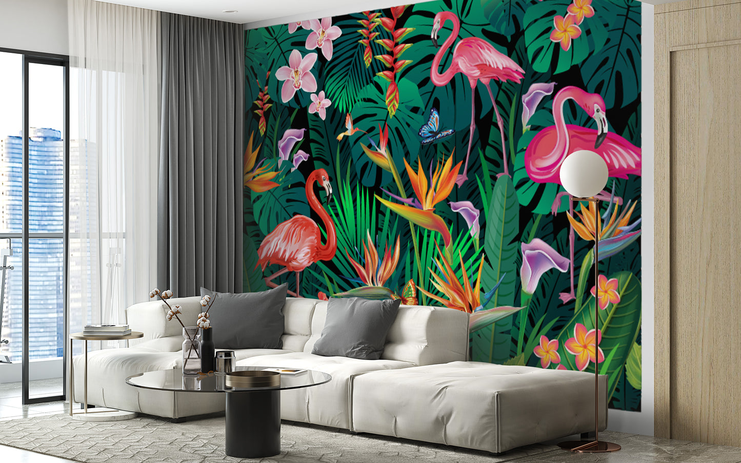 Fancy Flamingos Wallpaper Mural