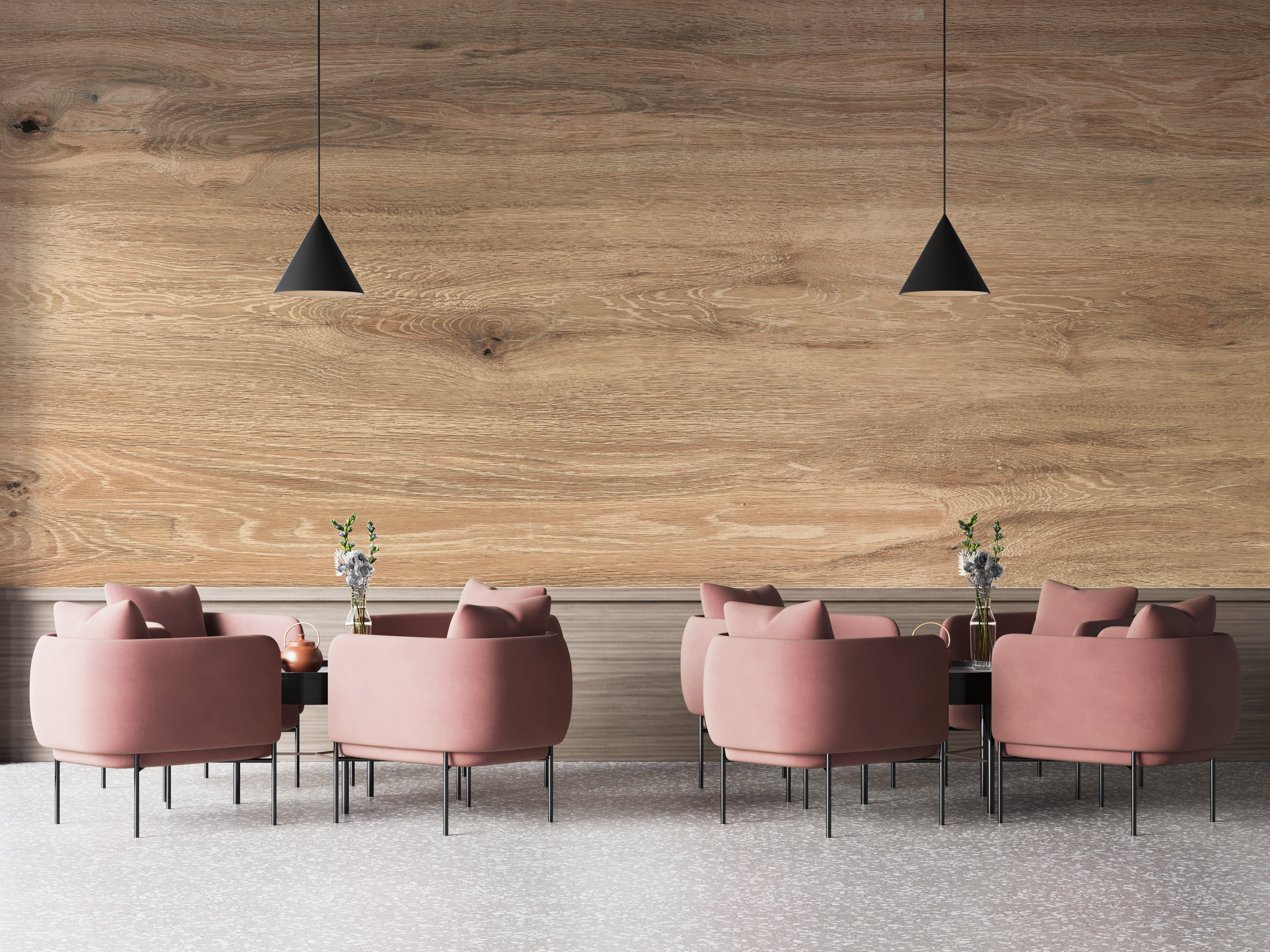 Textured wooden finish mural for modern walls