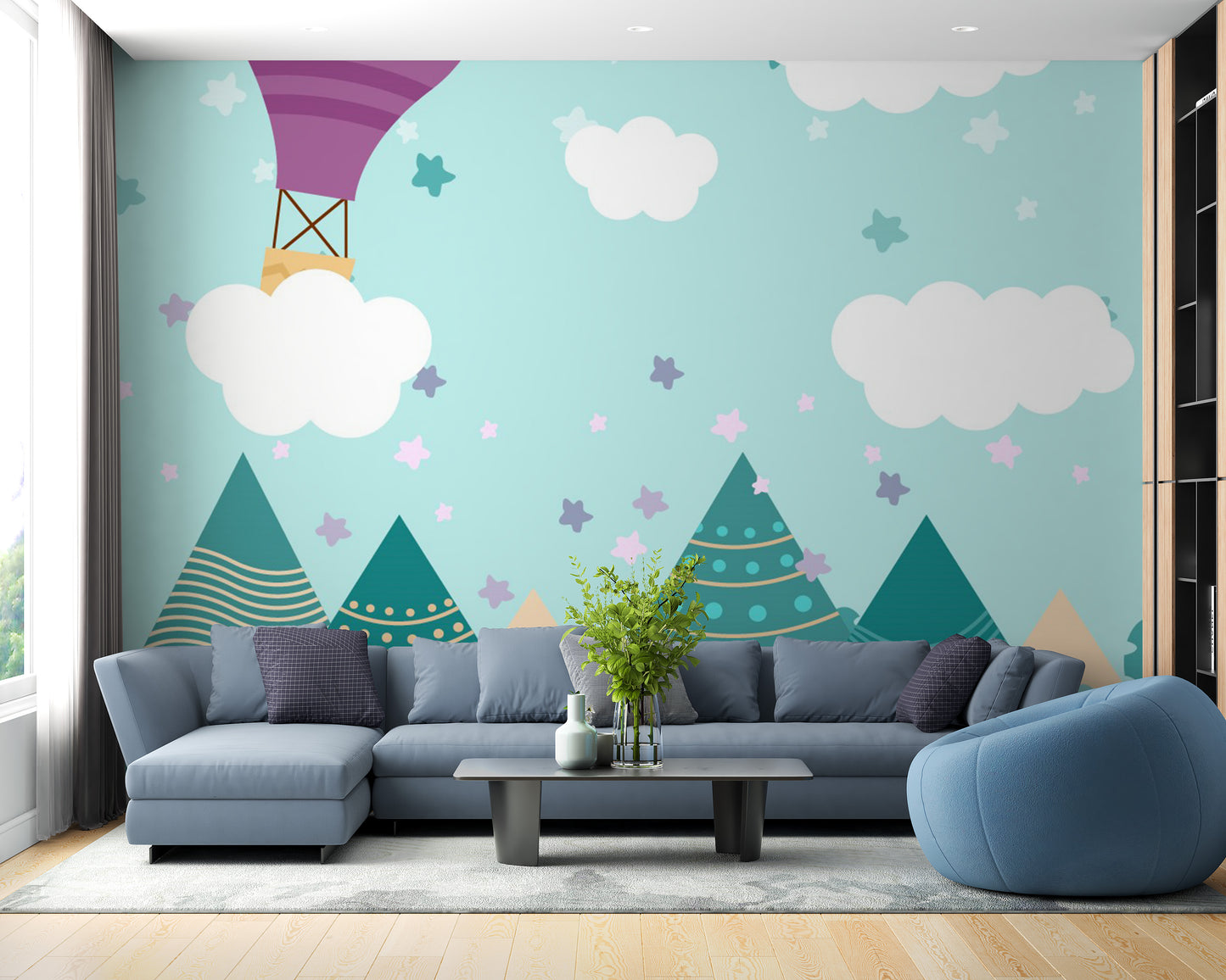 Hot Air Balloons Nursery Wallpaper Wall Mural