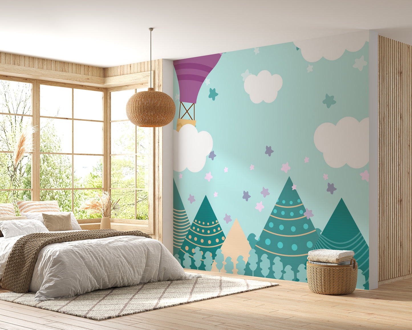 Hot Air Balloons Nursery Wallpaper Wall Mural