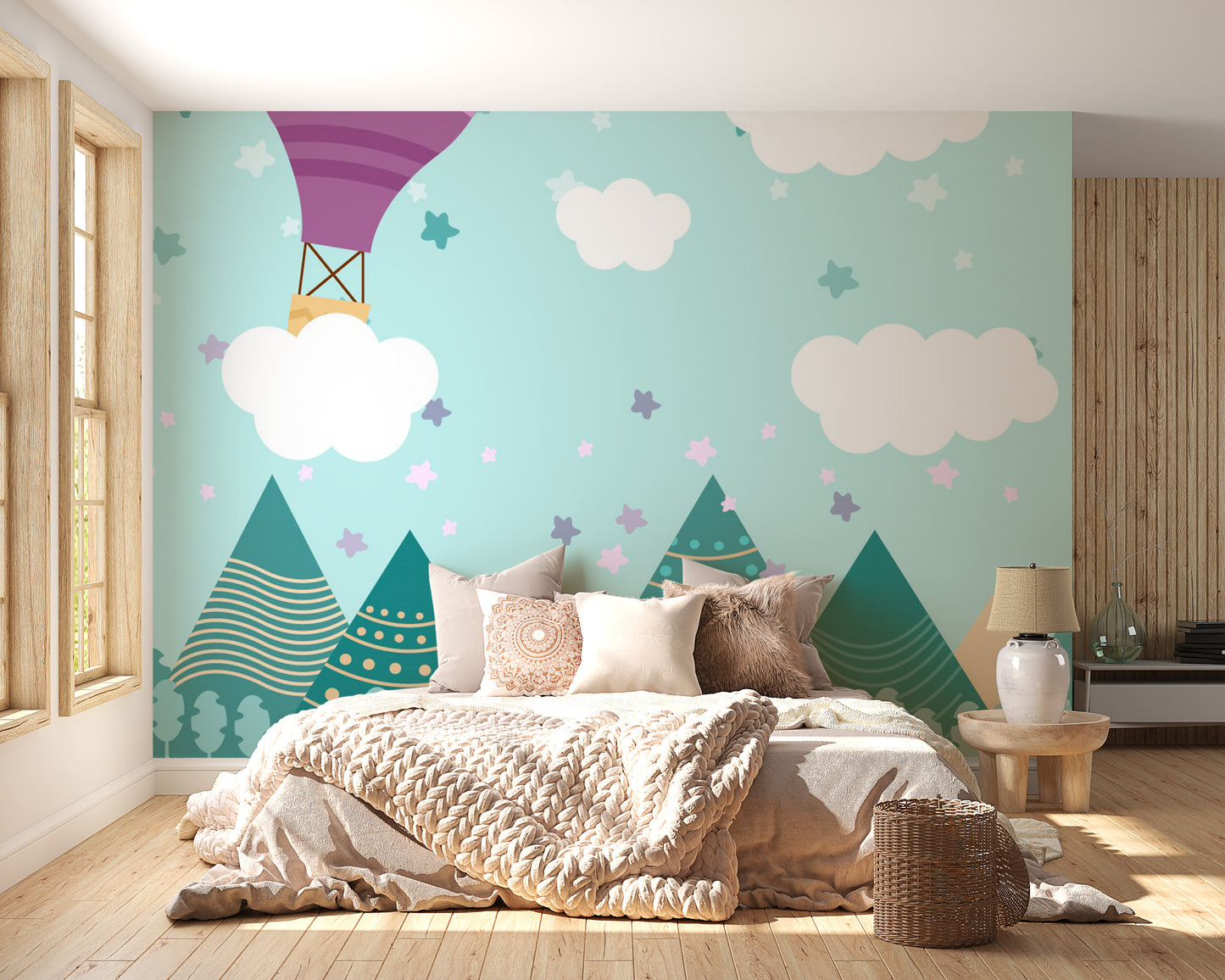 Hot Air Balloons Nursery Wallpaper Wall Mural