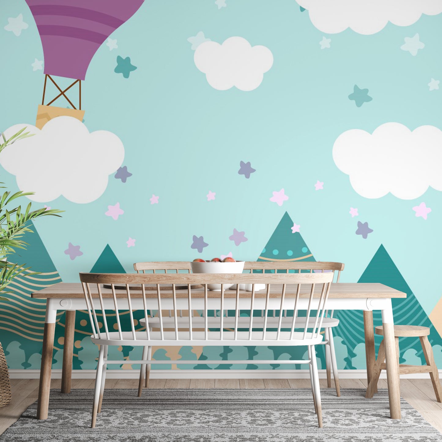 Hot Air Balloons Nursery Wallpaper Wall Mural