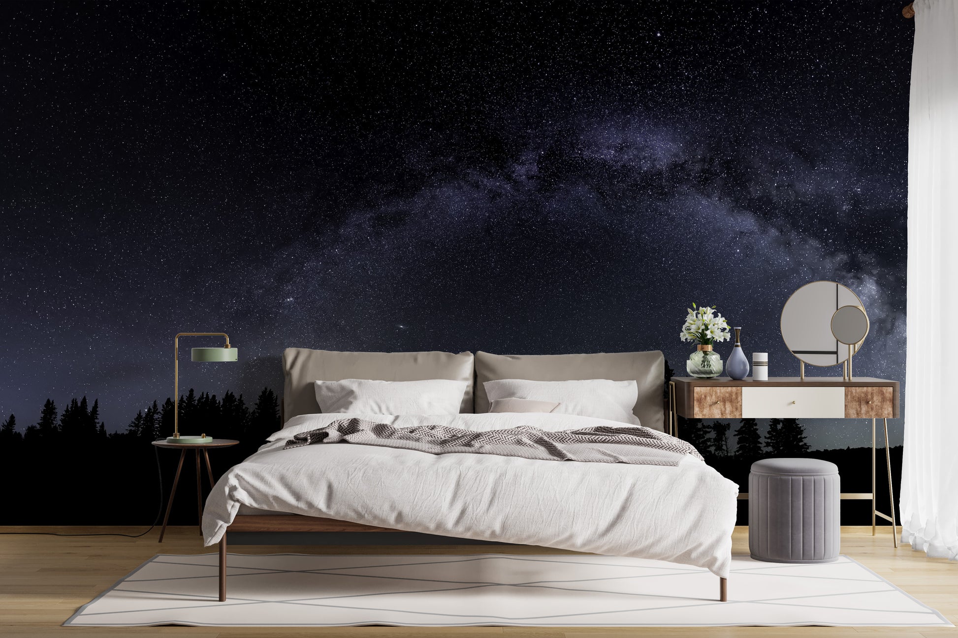 Serene starry night wall art with the Milky Way
