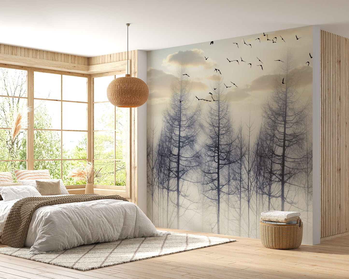 Foggy Forest Halloween Wallpaper for calm bedrooms