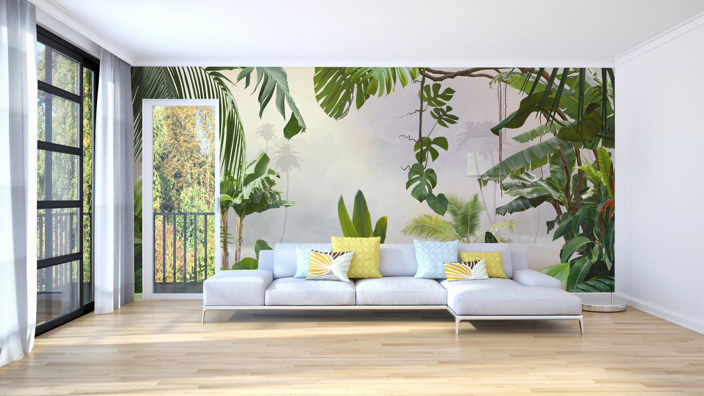 Palm leaves wallpaper for serene spaces