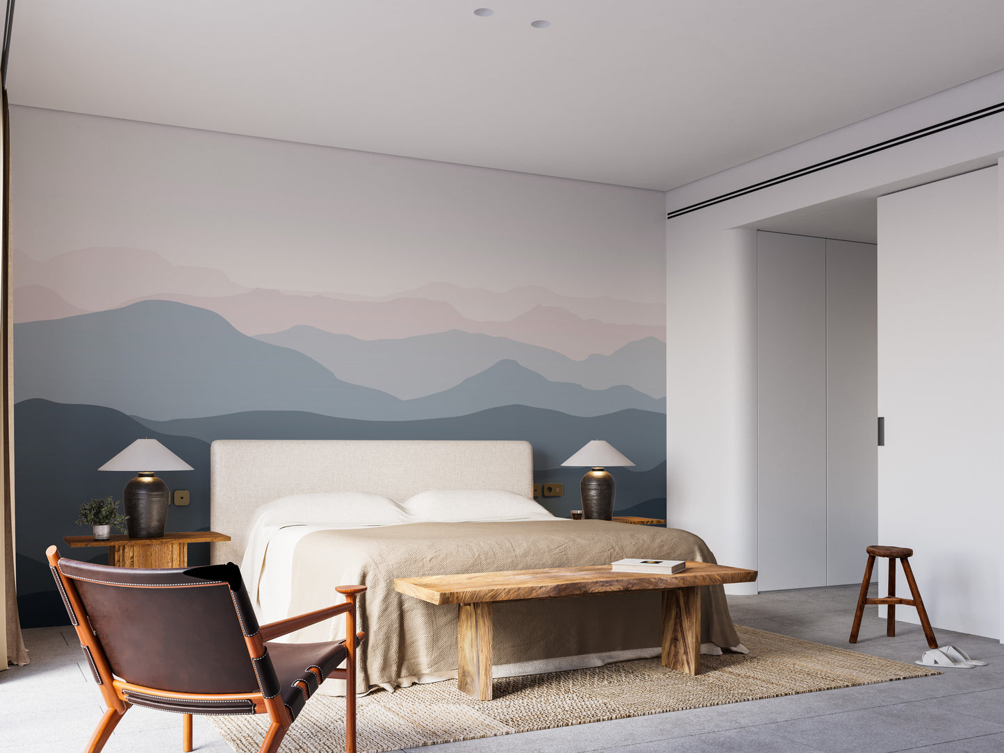 Shaded Mountain landscape wallpaper mural