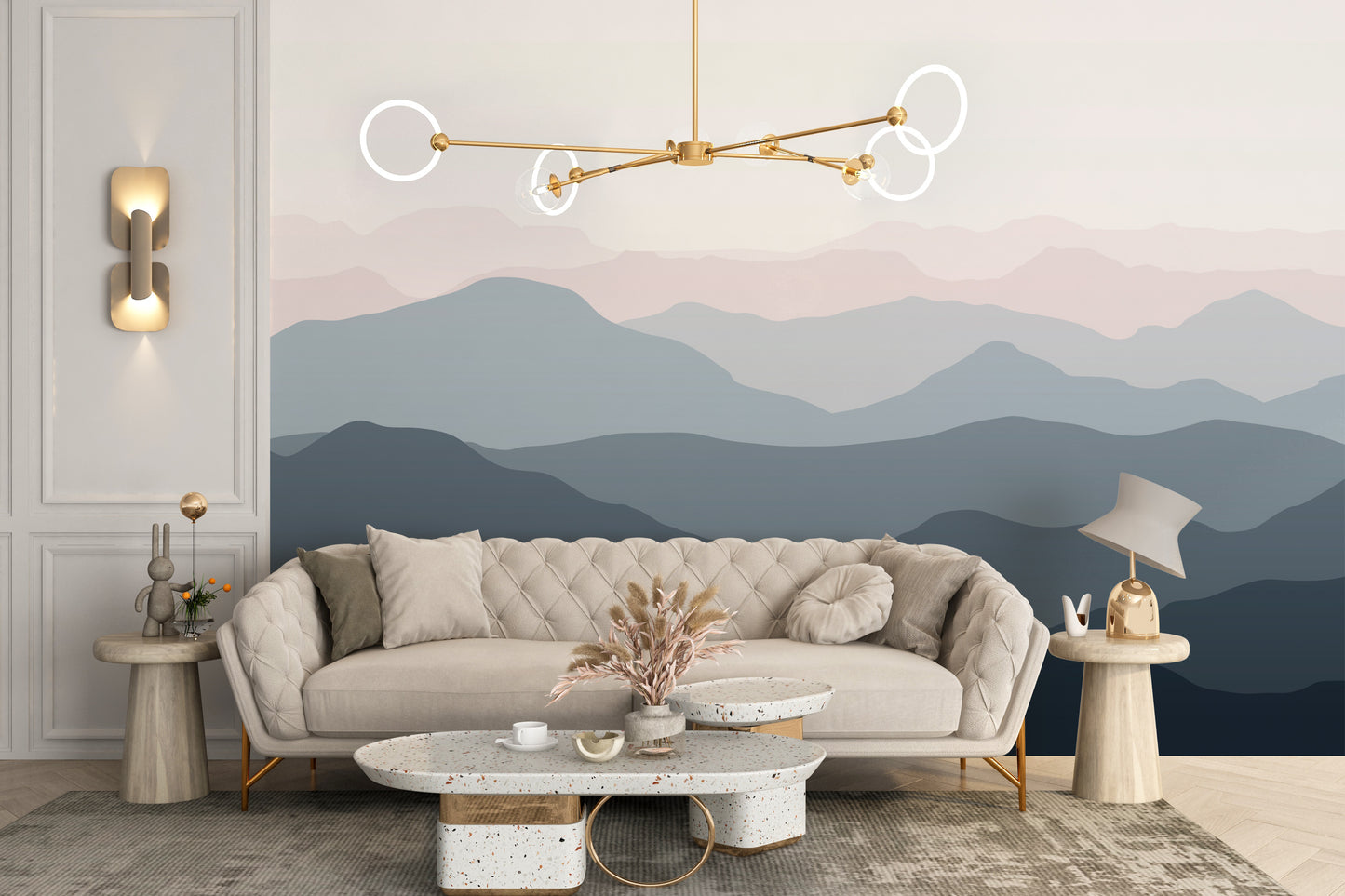 Mountain-inspired wallpaper for tranquil spaces