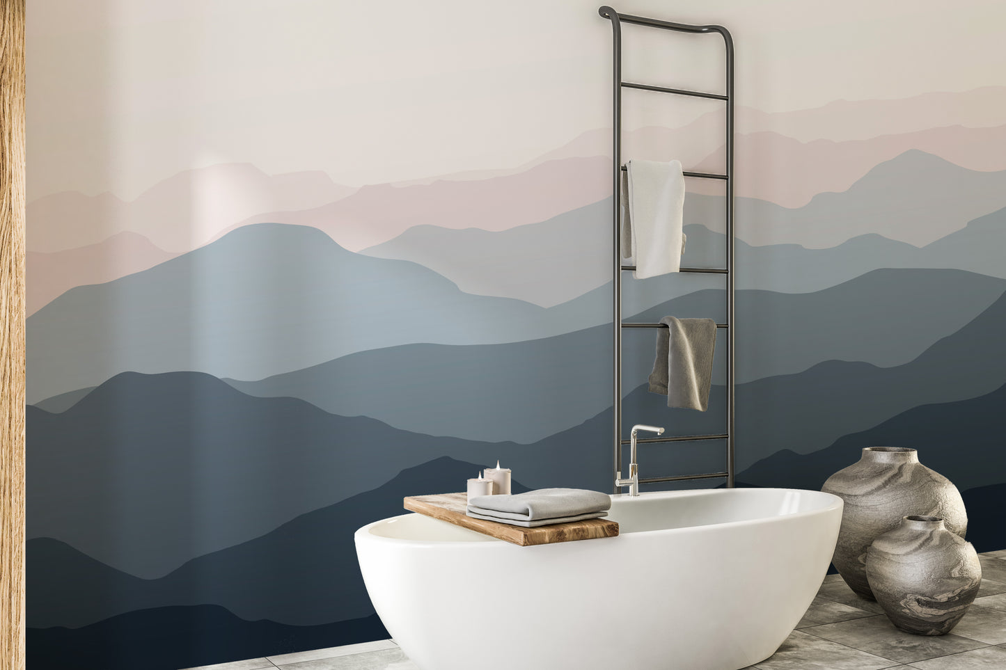 Shaded Mountain landscape wallpaper mural