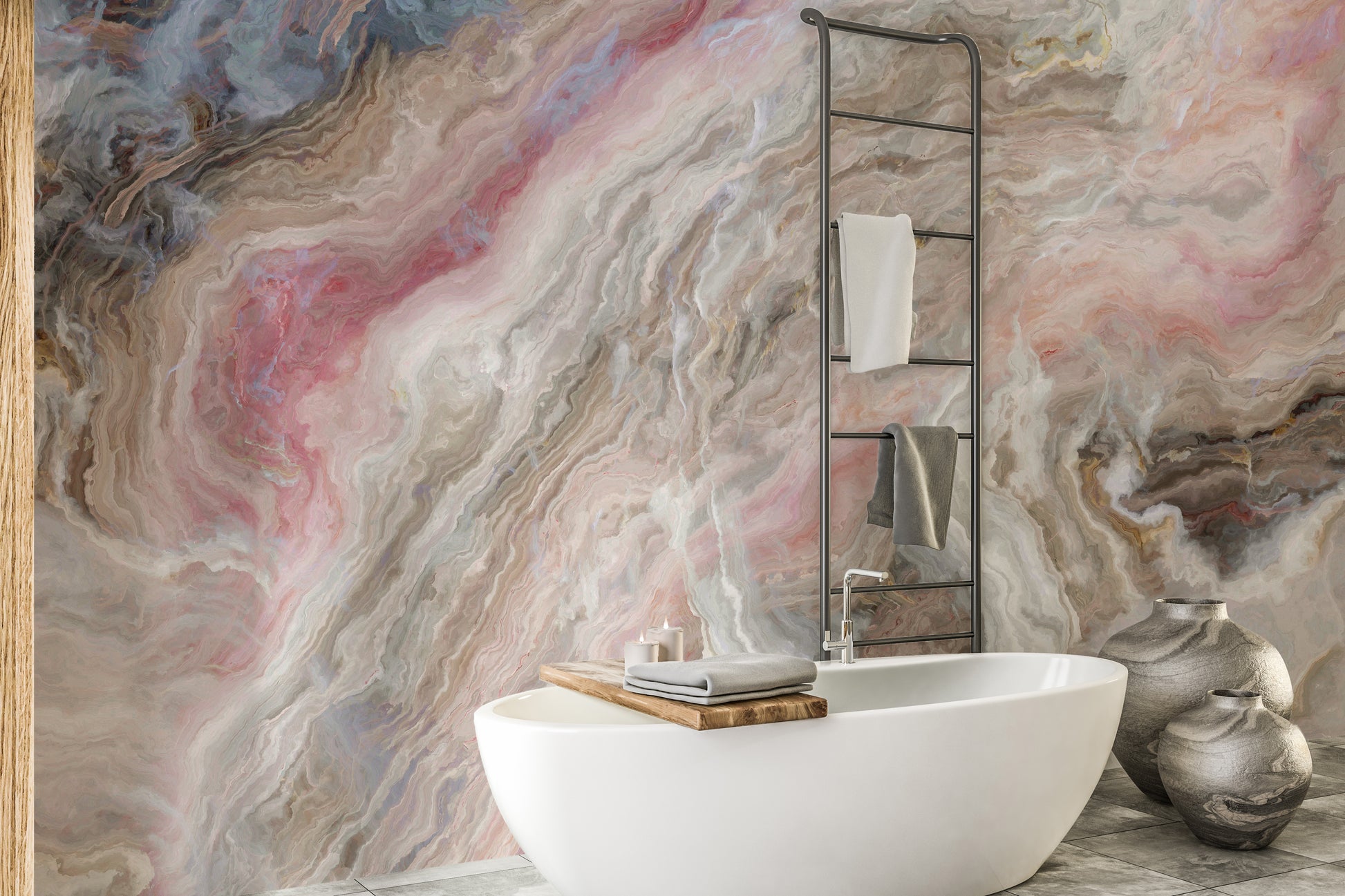 Beige marble wallpaper mural for bathrooms