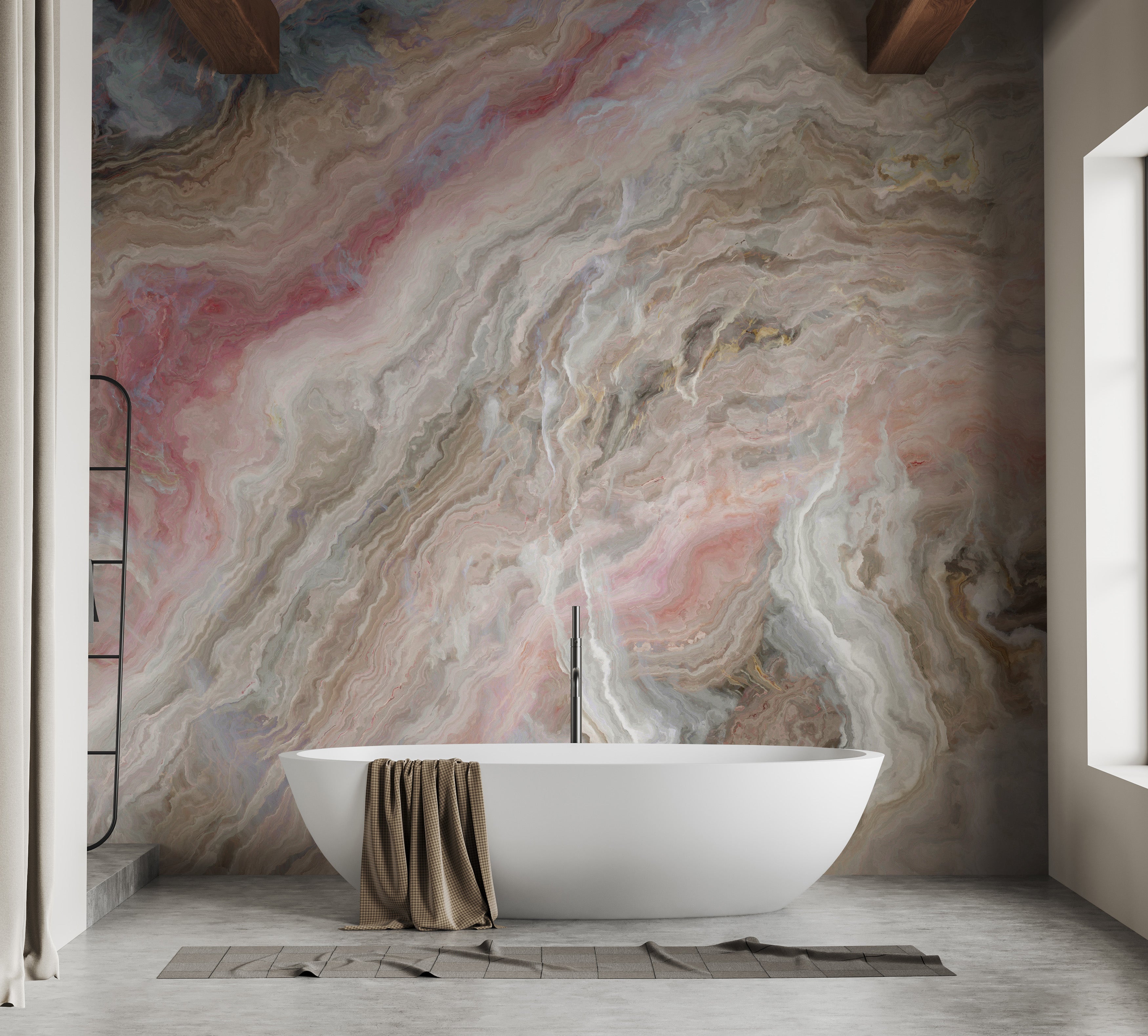 Multicolor beige marble wallpaper for bathrooms
