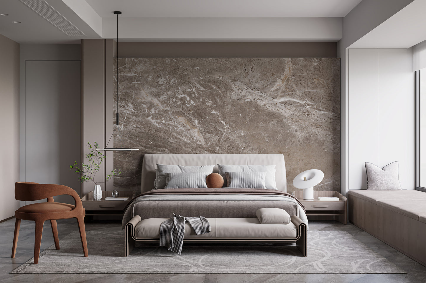 Brown marble textured wallpaper mural