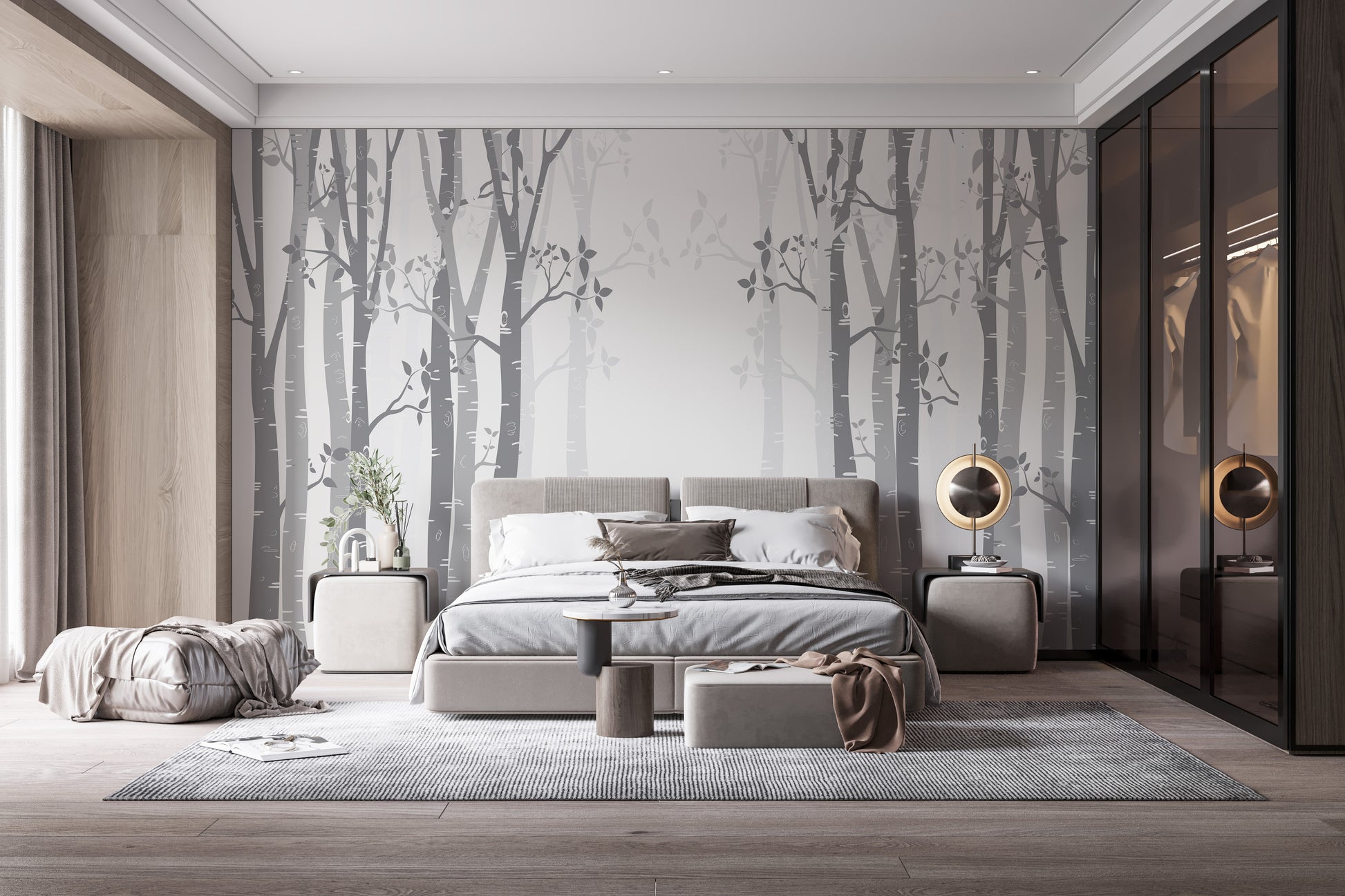 Contemporary bamboo wallpaper mural for decor