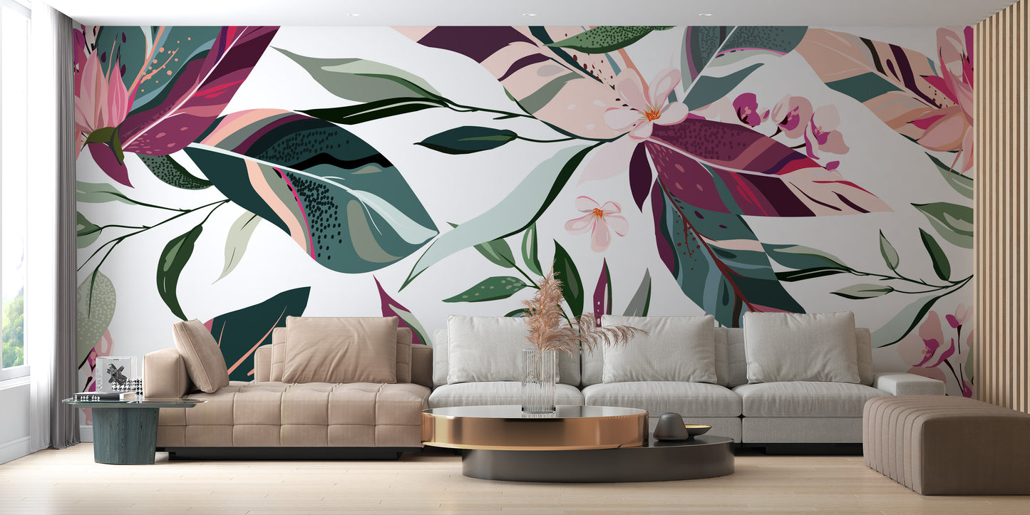 Tropical Leaflets wallpaper mural