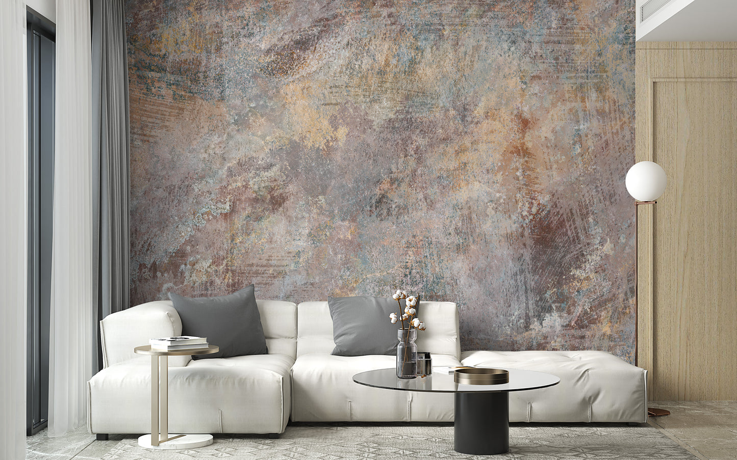 Brown Concrete Stone textured wallpaper mural