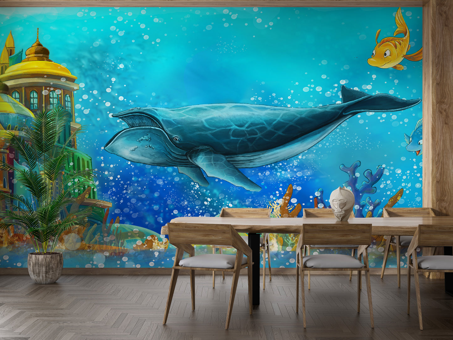 Whale reef wallpaper mural