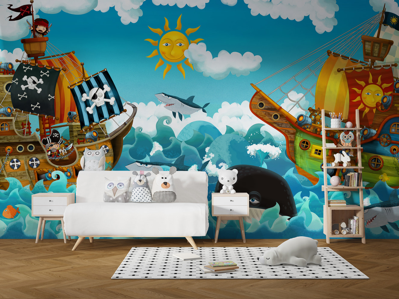 Kids' Pirate-Themed Sea Wallpaper Mural
