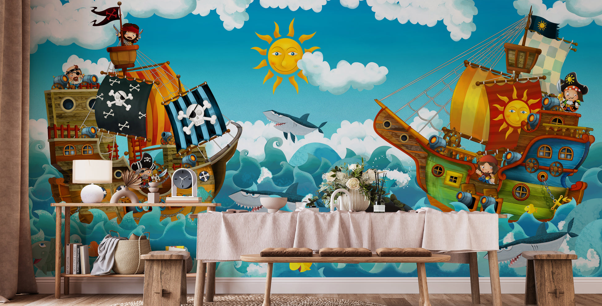 Kids’ Seascape Adventure Pirate Wallpaper