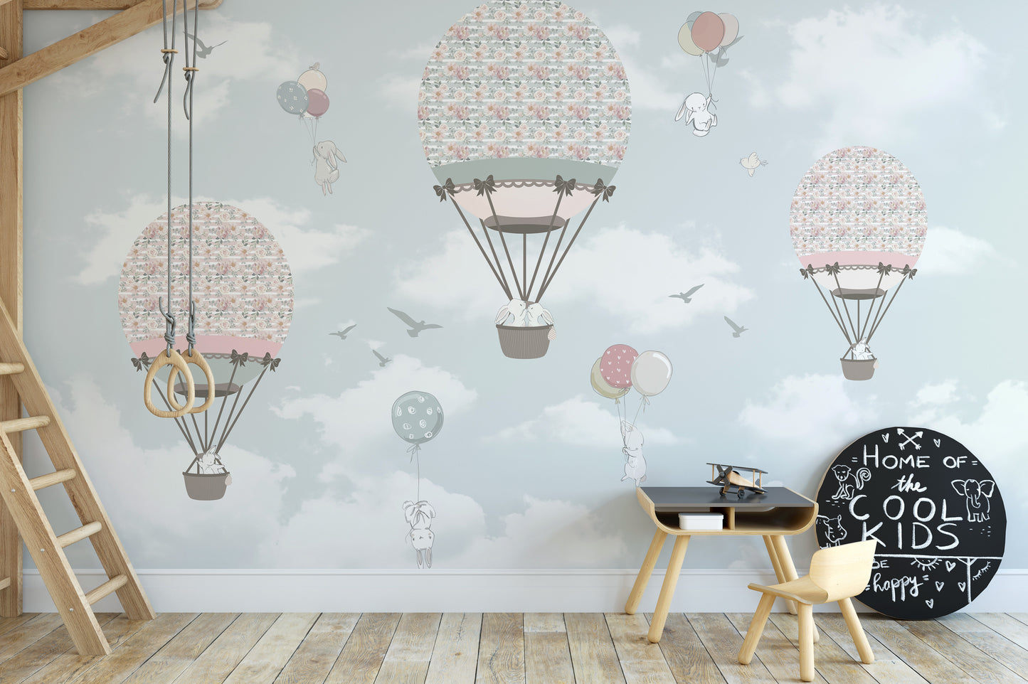 Animated Animals Sky Wallpaper Mural