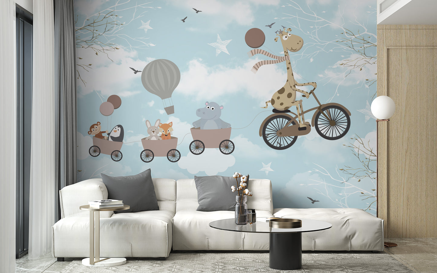 Adorable Animals Kids Room Wallpaper Mural