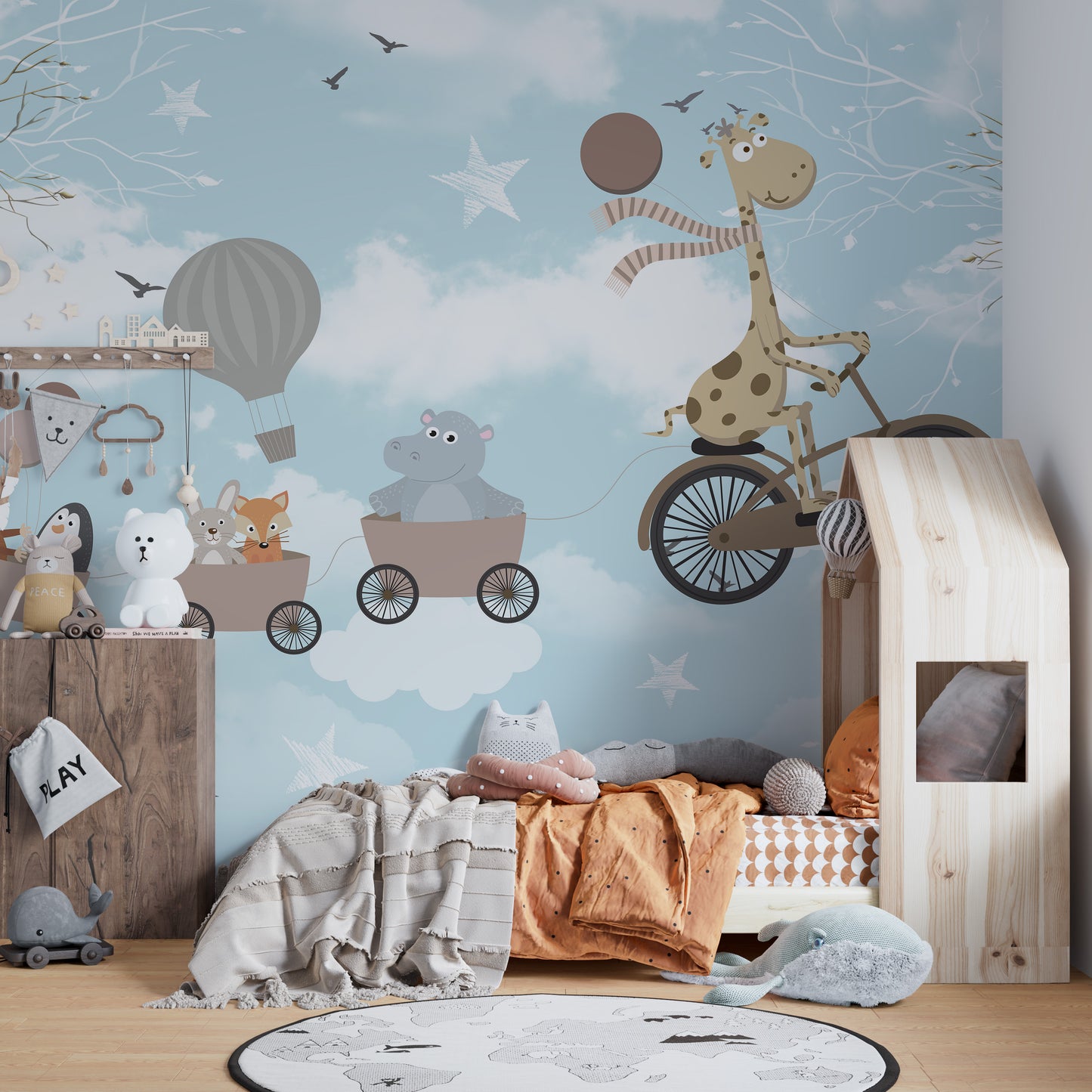 Adorable Animals Kids Room Wallpaper Mural