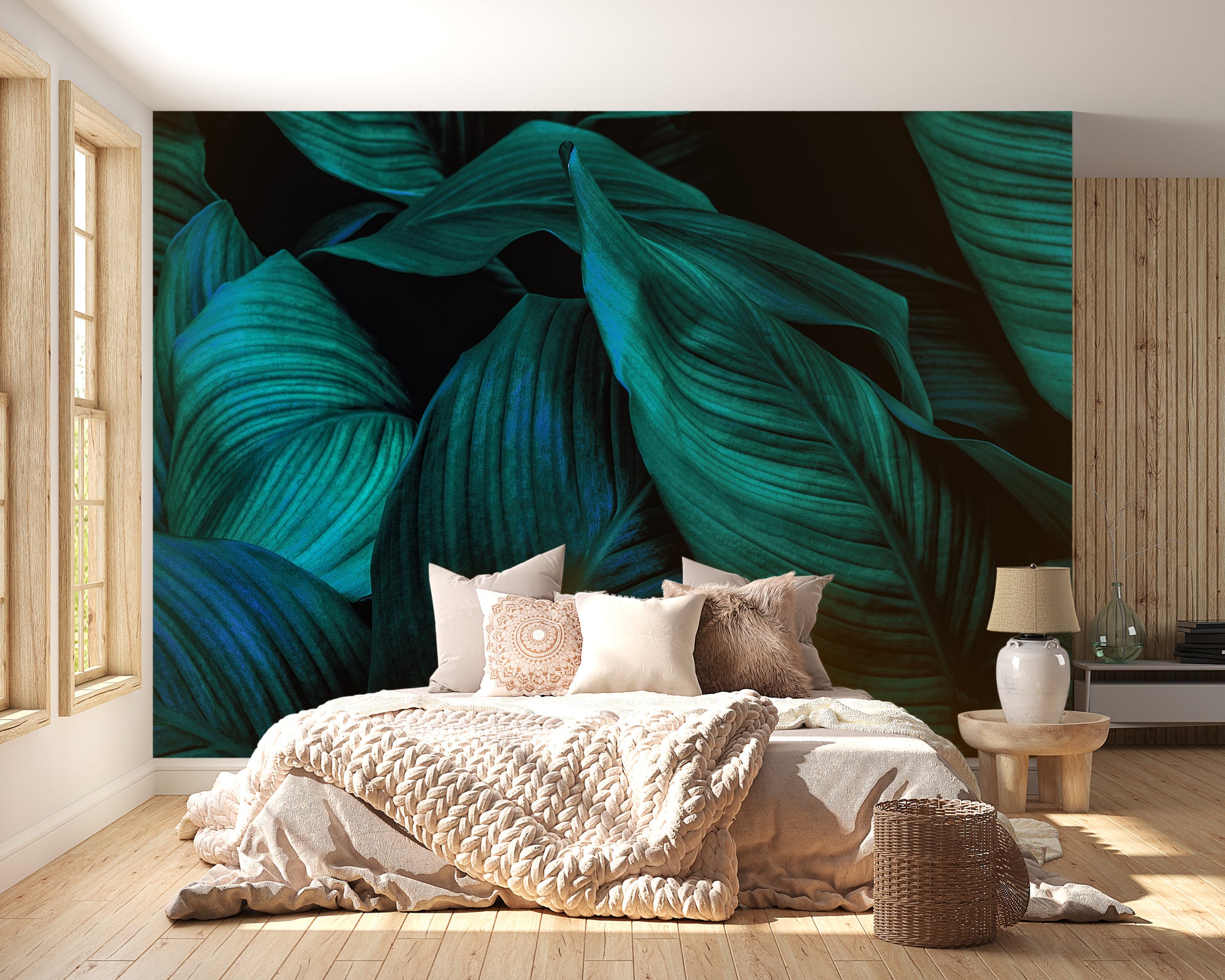 Metallic Tropical Foliage Wallpaper Murals - Giffywalls