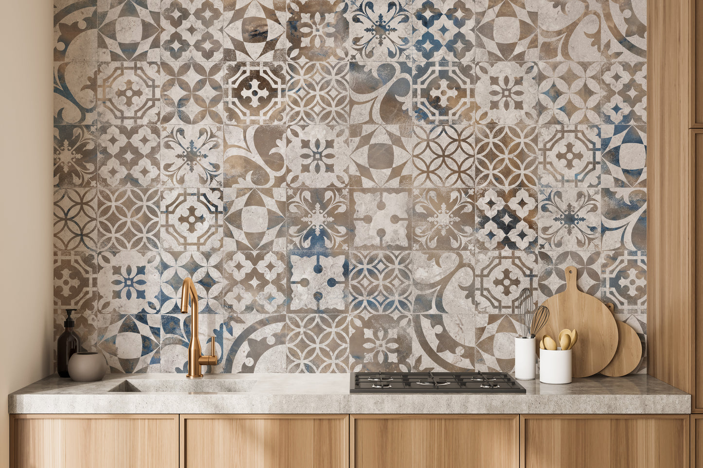 Retro Mosaic Tiles Wallpaper Murals