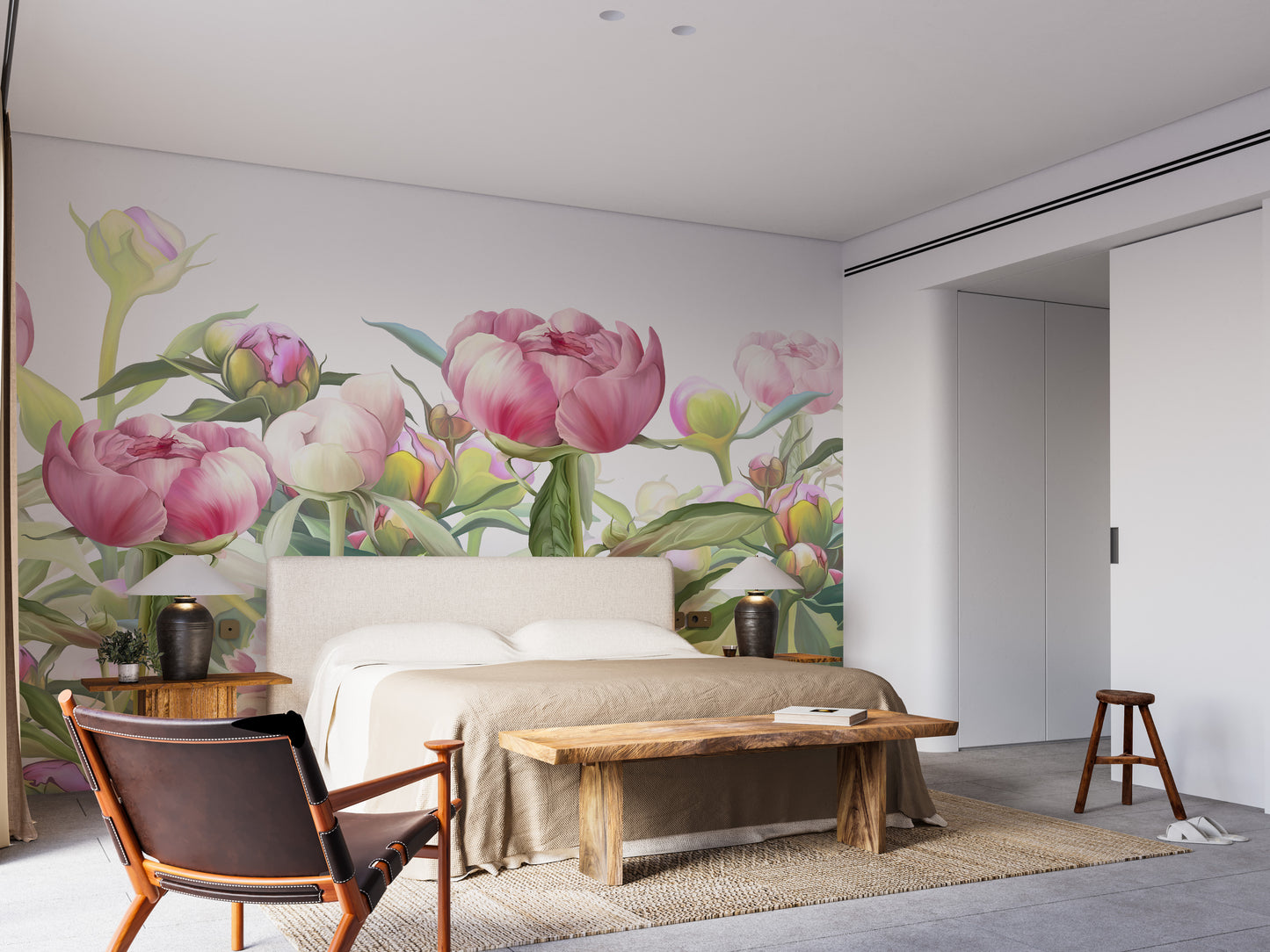 Delicate Peonies Wallpaper Murals