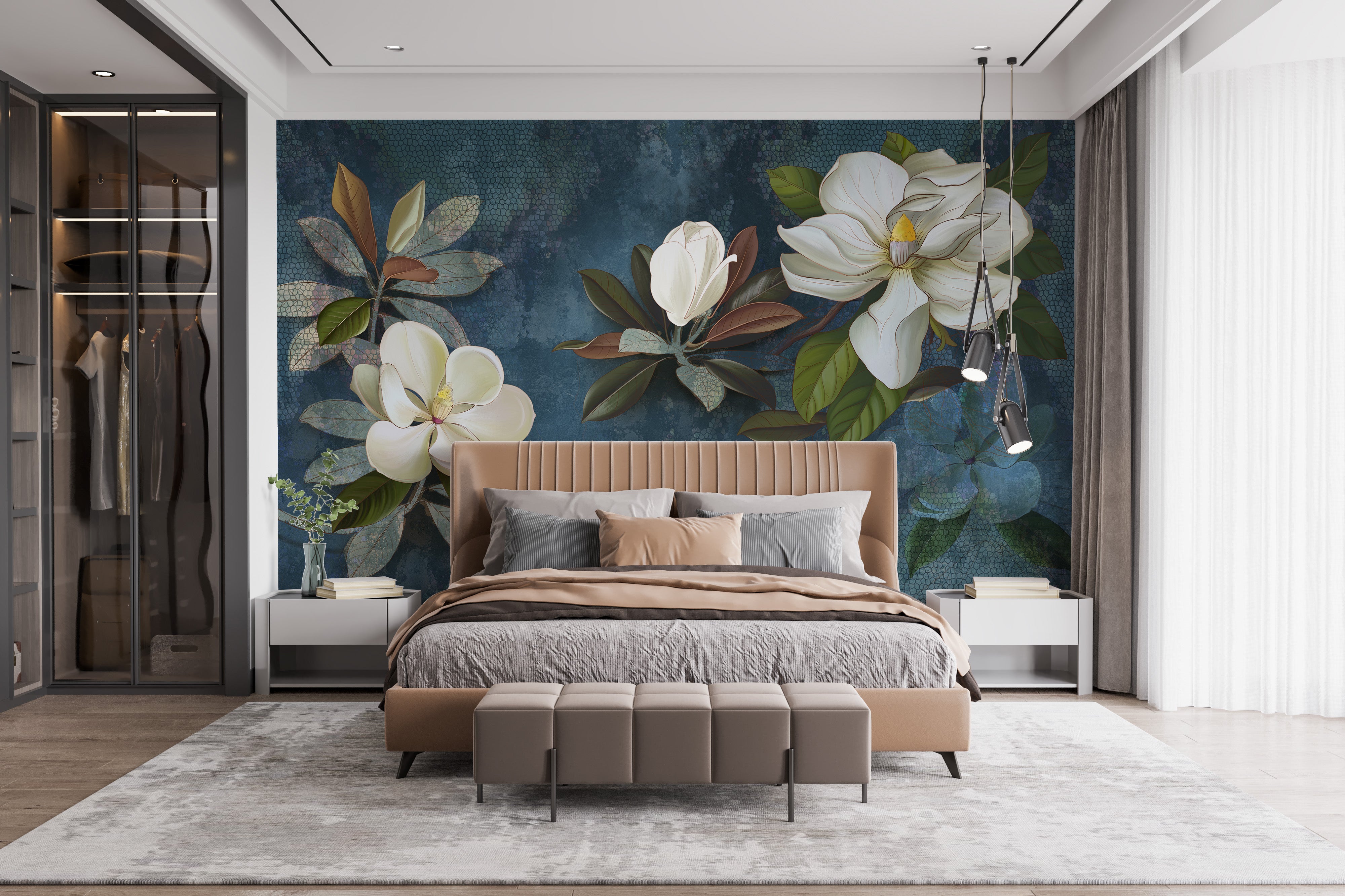 Elegant floral wallpaper for bedrooms
