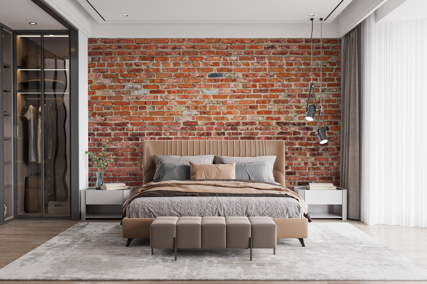 Red Rustic Brick Wallpaper Murals