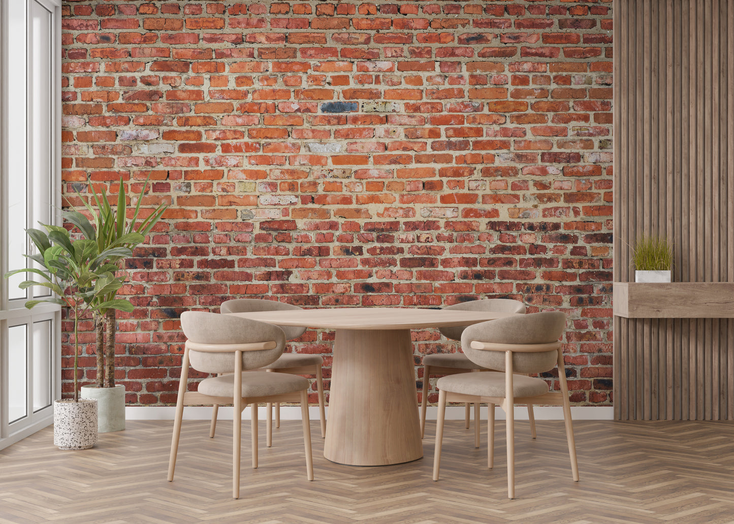 Red Rustic Brick Wallpaper Murals