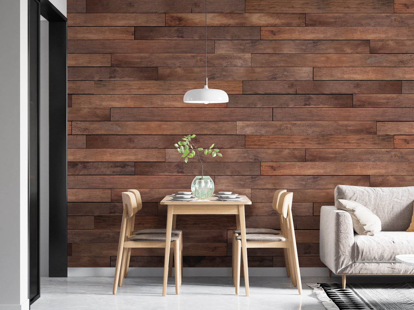 Brown Wooden Panels Wallpaper Mural