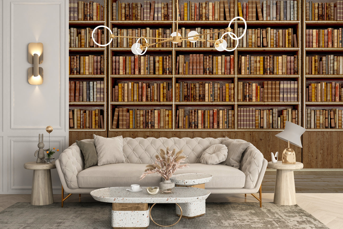 Library Bookcase wallpaper mural