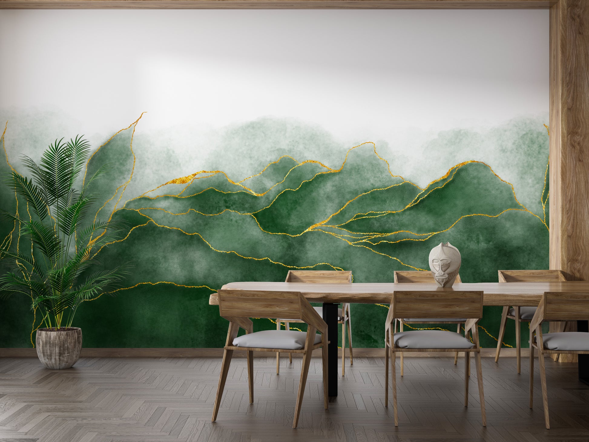 Stunning green murals for modern spaces
