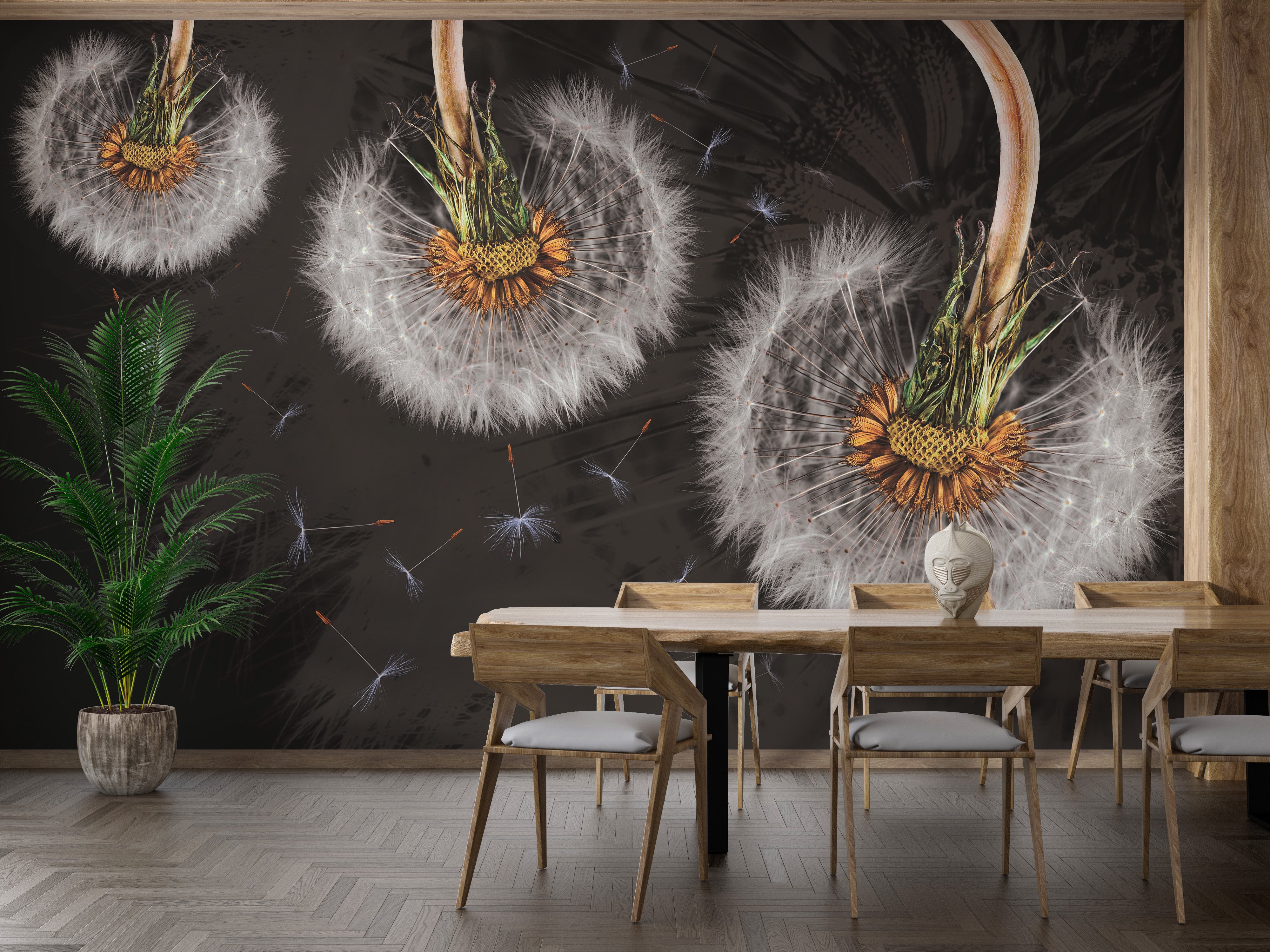 Hanging Dandelion Flower Peel and Stick Wallpaper