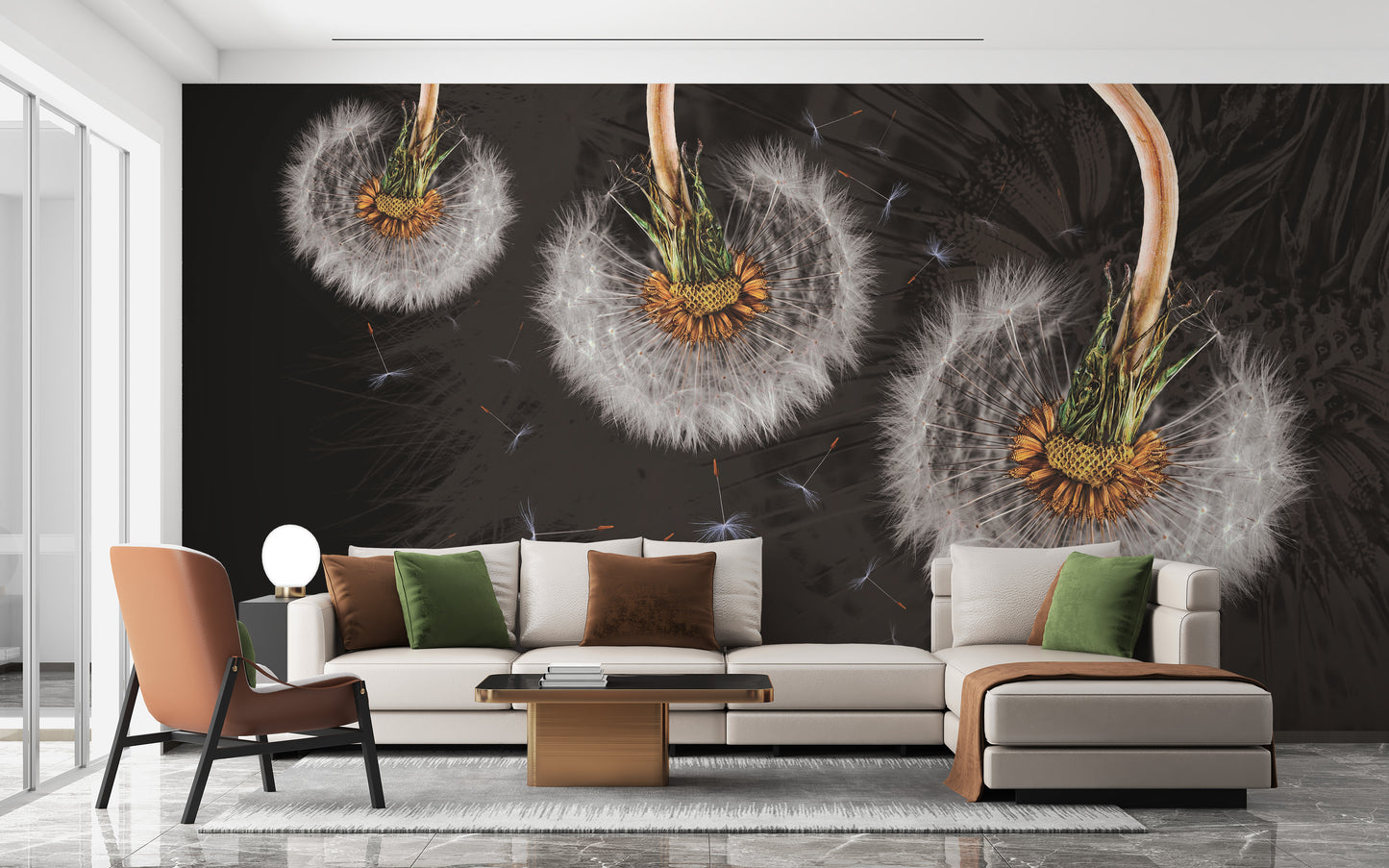 Hanging Dandelion Flower Wallpaper Mural