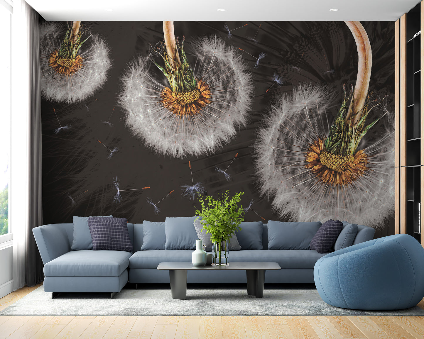 Hanging Dandelion Flower Wallpaper Mural